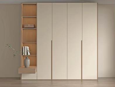 Modern Wardrobe New Chinese Style Wardrobe Corner Bedside Cabinet 3d model
