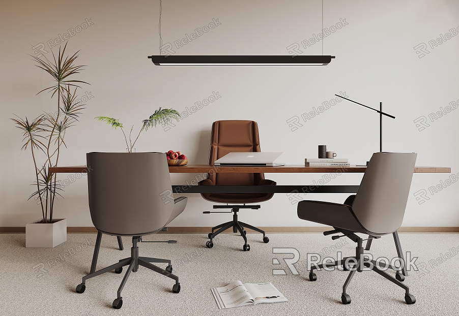 modern office desk and chair model