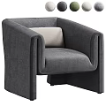 Modern Beige Upholstered Single Sofa With Wide Arms For Living Room Design