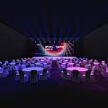 Modern Stage Design With Lighting And Branded Backdrop 3d model