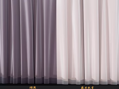 Elegant Blackout And Sheer Curtains With Soft Fabric For Home Decor 3d model