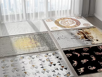 Modern Square Carpet Combo 3d model