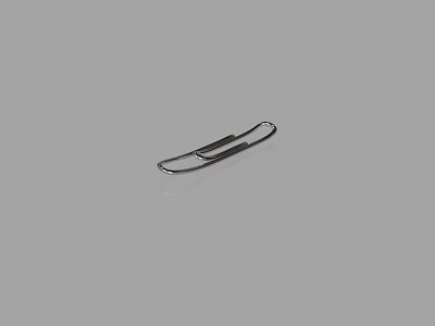 Simple Metal Paperclip on Gray Background for Office Stationery Use 3d model