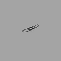 Simple Metal Paperclip on Gray Background for Office Stationery Use