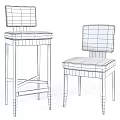 Modern Bar Stools With Leather Seats And Wooden Legs For Contemporary Home Kitchen