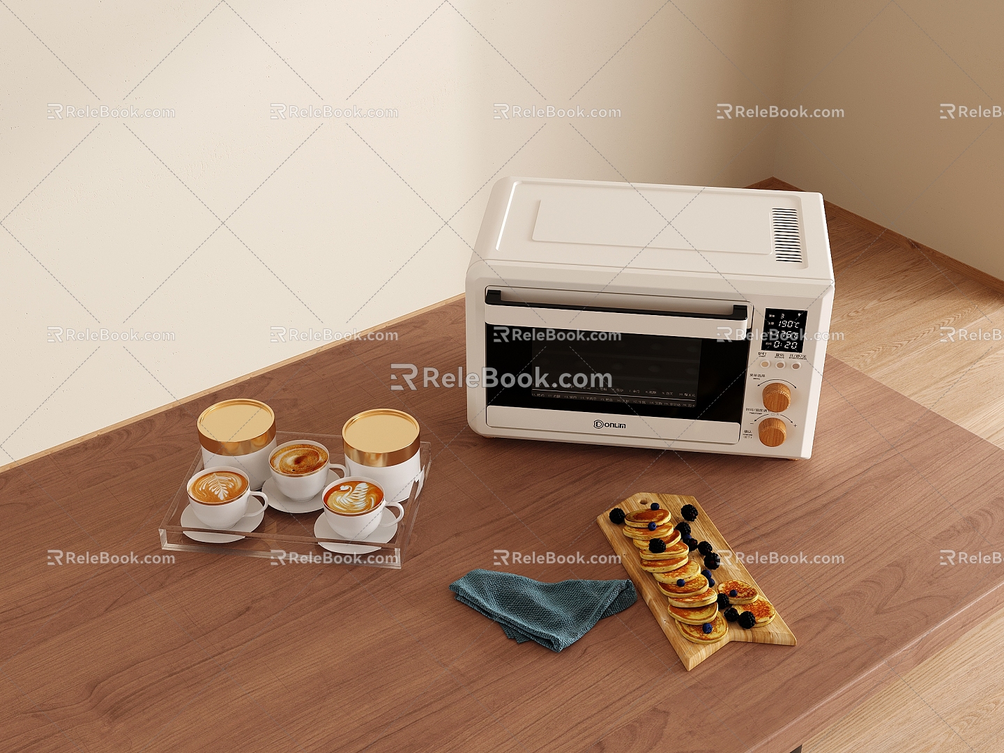 French Microwave Oven Coffee Cookies 3d model