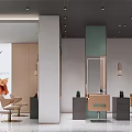 Elegant Modern Hair Salon Interior With Styling Chairs Mirrors Cabinets Plants And Paris Poster