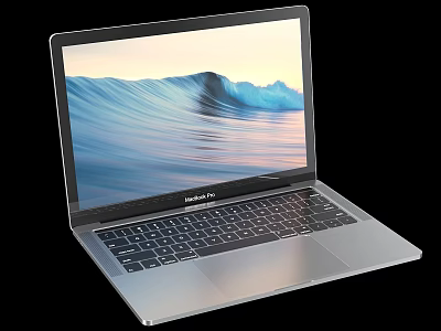 Sleek Silver ASUS VivoBook Laptop With Ocean Wave Display And Metal Body Design 3d model