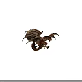 Flying Dragon With Spiked Wings Sharp Claws And Open Mouth 3d model
