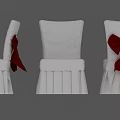 Elegant Dining Chairs With White Covers Red Bows And Pleated Skirt Design