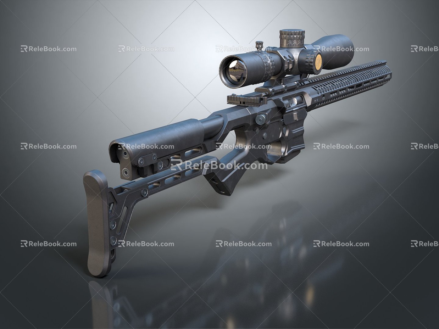 Modern Sniper Gun Sight Sniper Rifle Sci-Fi Sniper Rifle 3d model