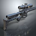 Tactical Sniper Rifle With High Precision Scope Ergonomic Stock And Black Finish