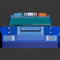 Blue And White Building Block Police Car With Toy Police Lights And Decals