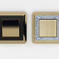 Modern Gold And Black Switch Panels With Blue Decorative Patterns Design 3d model