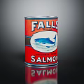 Salmon Featured On Falls Brand Canned Product With Red Label And Fish