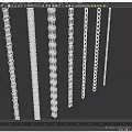 Different Metal Chains in Gold and Silver with Various Link Patterns 3d model
