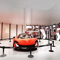 McLaren Showroom With Glass Doors Exterior And Interior Reception Desk Car