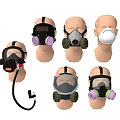 Different Types of Fire Safety Respiratory Masks with Filters and Full Face Protection