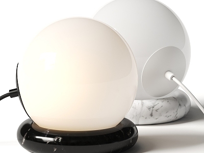 Modern minimalist glass ball stone table lamp 3d model