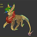 Dynamic Brown Mythical Creature With Flame Like Mane Tail And Blue Eyes