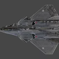Gray Stealth Fighter Jet With Modern Sleek Design And Triangular Wings 3d model