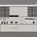 Modern Kitchen Interior Design With White Cabinets Glass Door Upper And Black Countertop Appliances