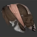 Three Patterned Hair Turbans in Pink and Brown for Daily Use