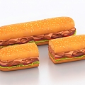 Cartoon burger food cartoon sandwich bread 3d model