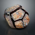Natural Rock Formation With Cracked Surface And Brown Orange Textured Patterns 3d model