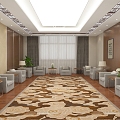 New Chinese Company Reception Room Reception Room Lounge 3d model