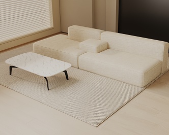 Three-seat sofa 3d model