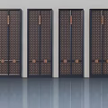 Four Dark Colored Casement Doors Featuring Elegant Geometric Patterns And Metal Accents