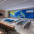Command Hall of Modern Monitoring Room 3d model