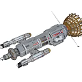 Detailed Spacecraft Model With Metallic Structure Spherical Antenna And Thruster Components 3d model