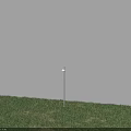 Modern Outdoor Light With Sleek Metal Pole Standing On Green Lawn For Garden Illumination