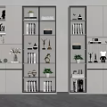 Elegant Modern Wine Cabinet Design With Glass Doors And Decorative Bottles