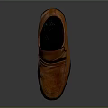 Classic Brown Leather Loafer with Black Strap Shiny Finish for Men