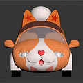 Kids Cartoon Dog Shaped Toy Car With Orange White Body And Star Roof