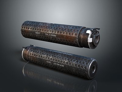 Suppressor Silencer Muffler Military Goods Military Equipment Military Supplies Arms 3d model