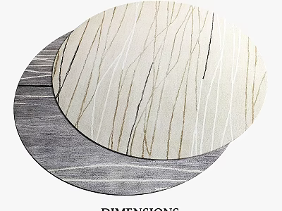 Modern Square Rug With Beige Gray Base And Gold White Linear Patterns 3d model