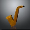 Saxophone Shaped Daily Living Decorative Product With Orange Low Poly Design And Stylish Appearance