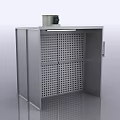Laboratory Equipment Cabinet With Perforated Door And Top Mounted Device