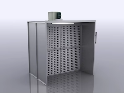 Laboratory Equipment Cabinet With Perforated Door And Top Mounted Device 3d model