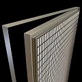 Contemporary Flush Doors With Grid Pattern Matte Brown And Marble Texture Silver Handles