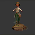 Adventure Style Attire With Brown Hat White Shirt Green Pants Brown Bag And Red Boots