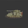 Detailed Military Tank Model With Desert Camouflage Main Cannon Metal Tracks And Turret