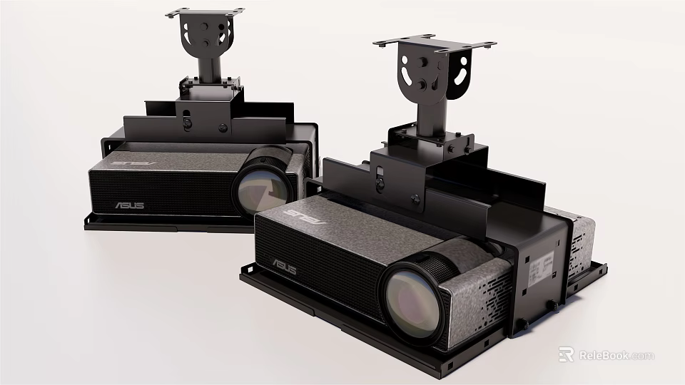 ASUS Projection Surveillance Projector Devices With Wall Mount Brackets And High Definition Lenses 3d model 
