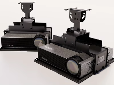 ASUS Projection Surveillance Projector Devices With Wall Mount Brackets And High Definition Lenses 3d model