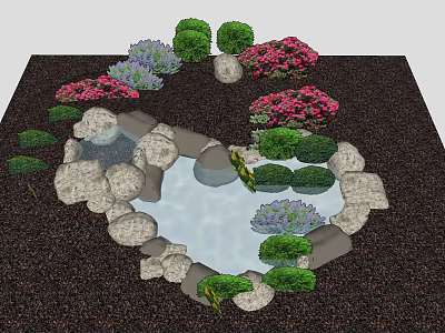 Modern style winter landscape tree 3d model