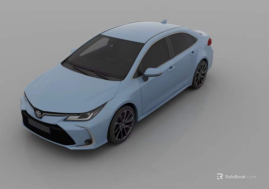 Light Blue Toyota Sedan With Modern Design Sleek Exterior Black Wheels And Windows 3d model 